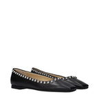 Black Leather Ballet Flats