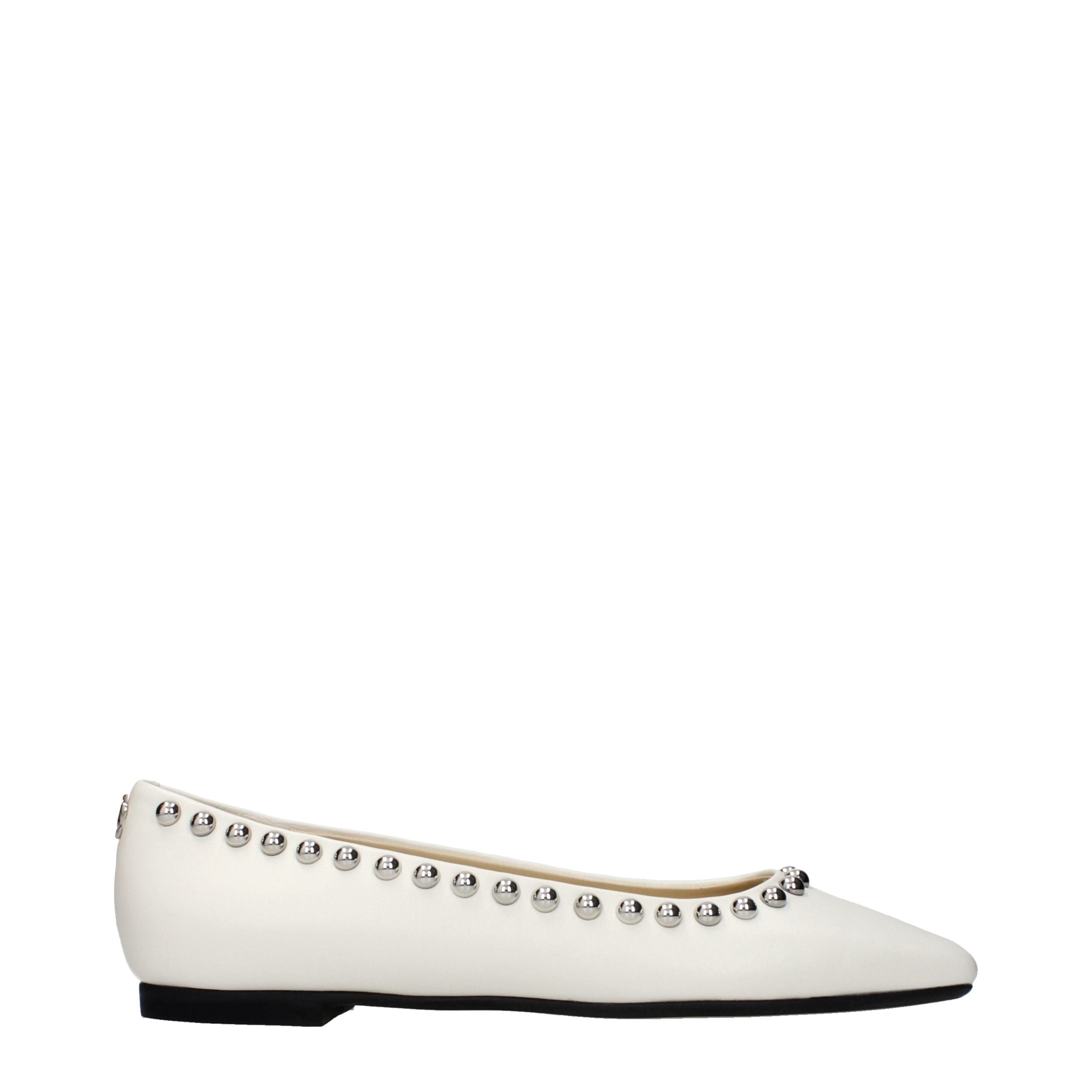 White Leather Ballet Flats