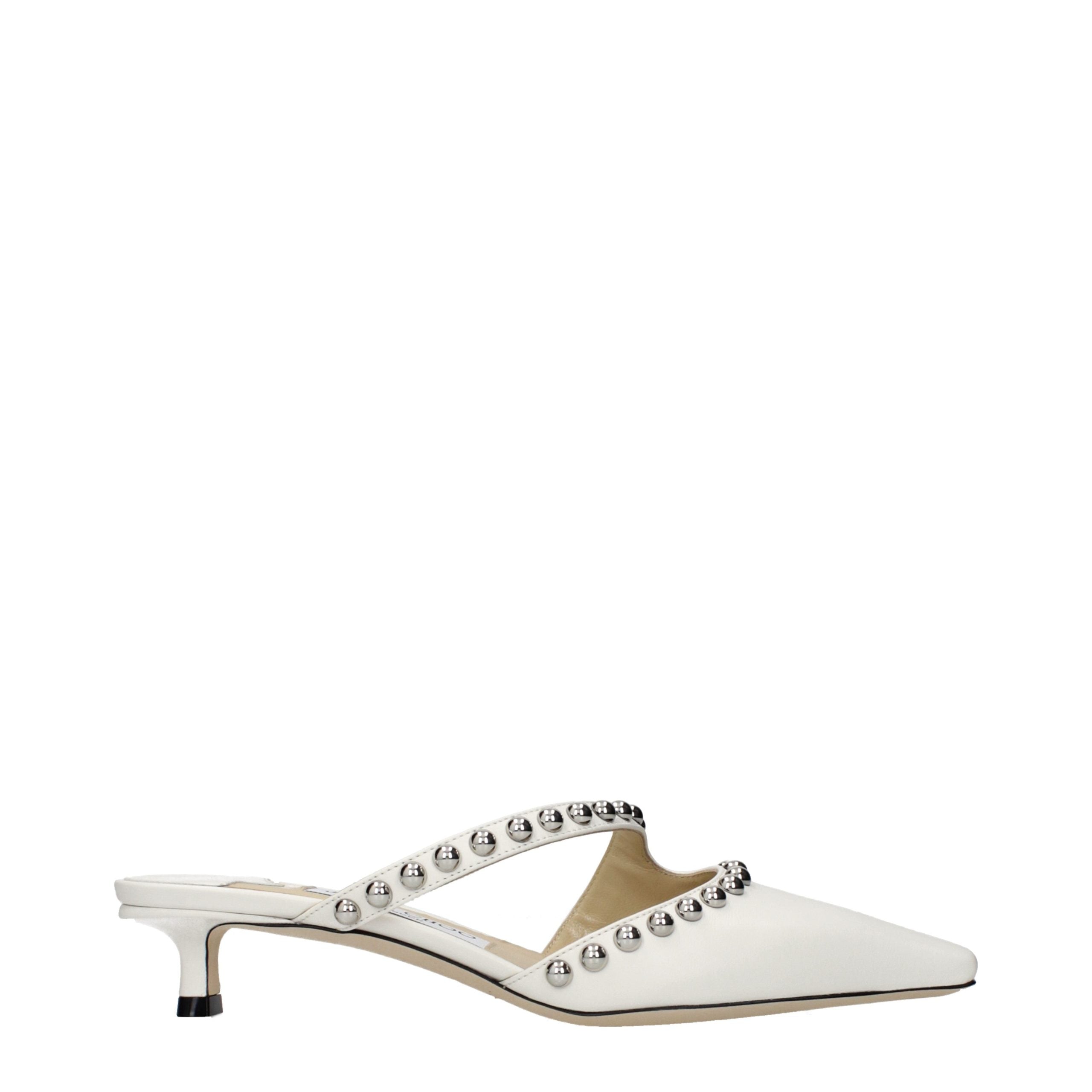 White Leather Flat Sandals