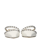 White Leather Flat Sandals