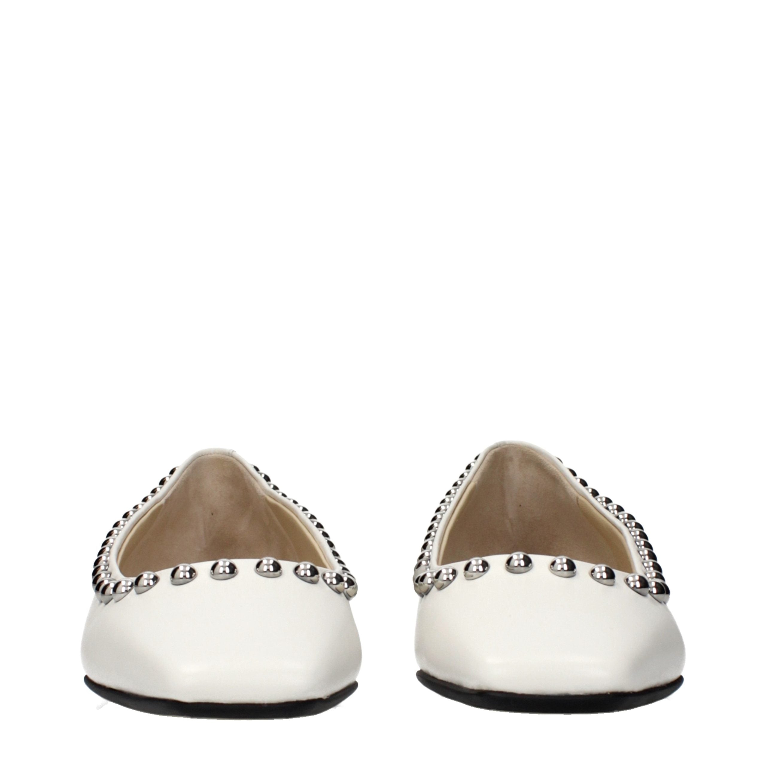 White Leather Ballet Flats