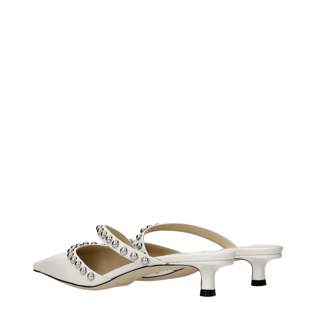 White Leather Flat Sandals