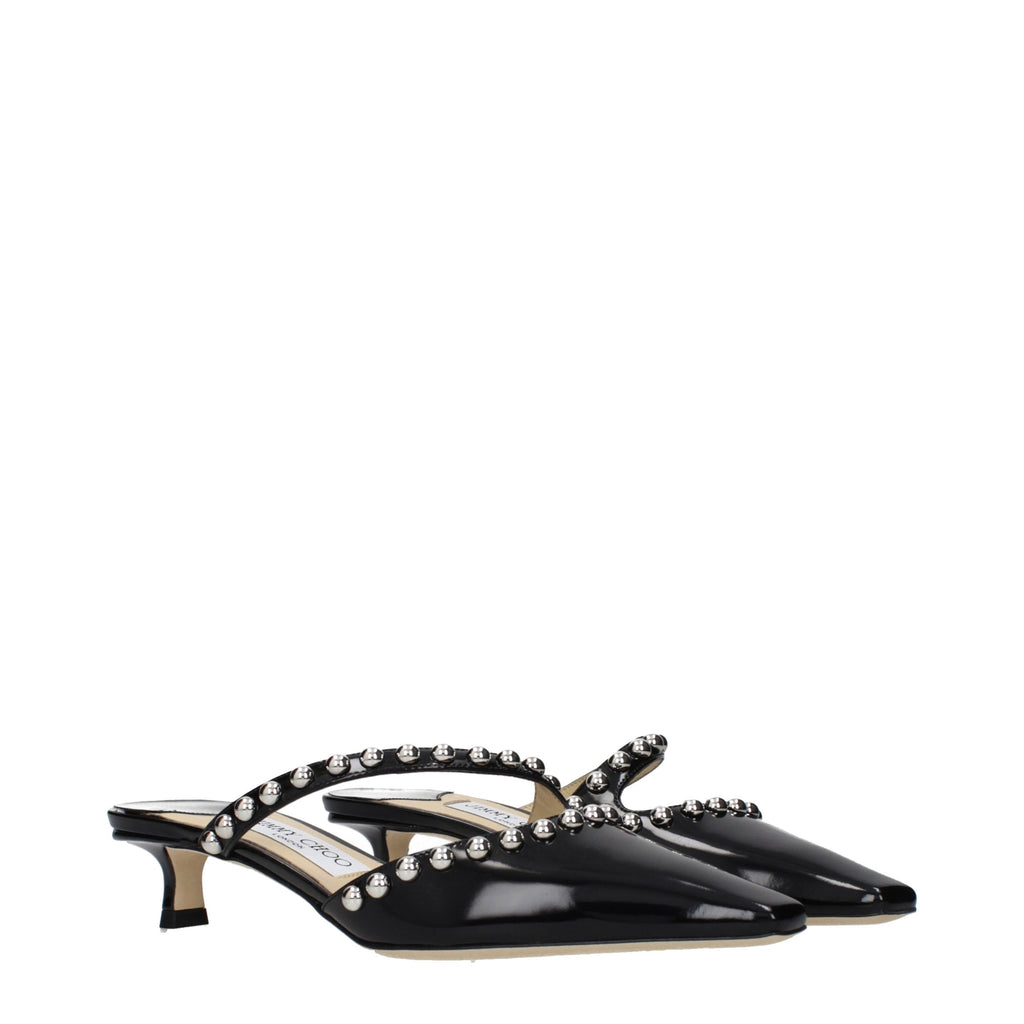 Black Leather Flat Sandals
