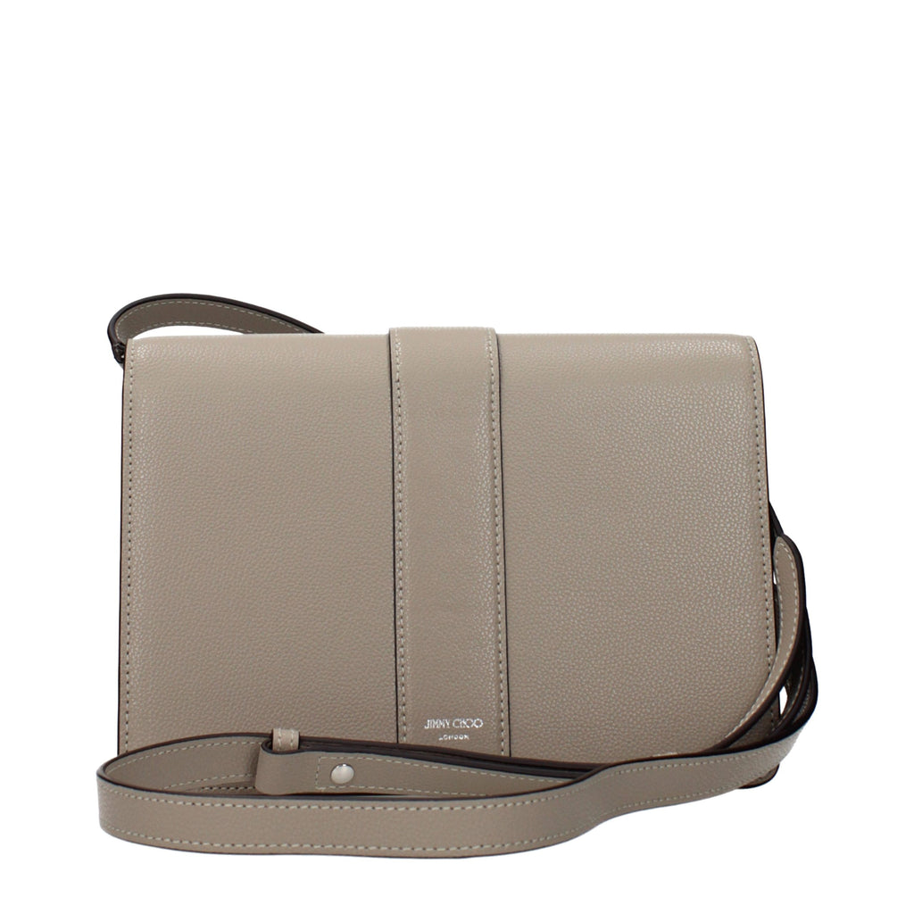 Gray Leather Crossbody Bag