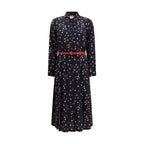 Blue Silk Casual Dress