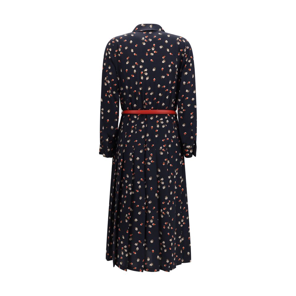 Blue Silk Casual Dress