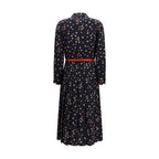 Blue Silk Casual Dress