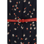 Blue Silk Casual Dress