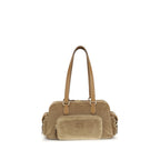 Beige Cotton Shoulder Bag