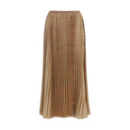 Beige Polyester Midi Skirt
