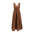Brown Polyamide Casual Dress