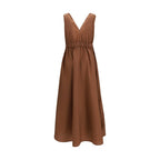 Brown Polyamide Casual Dress