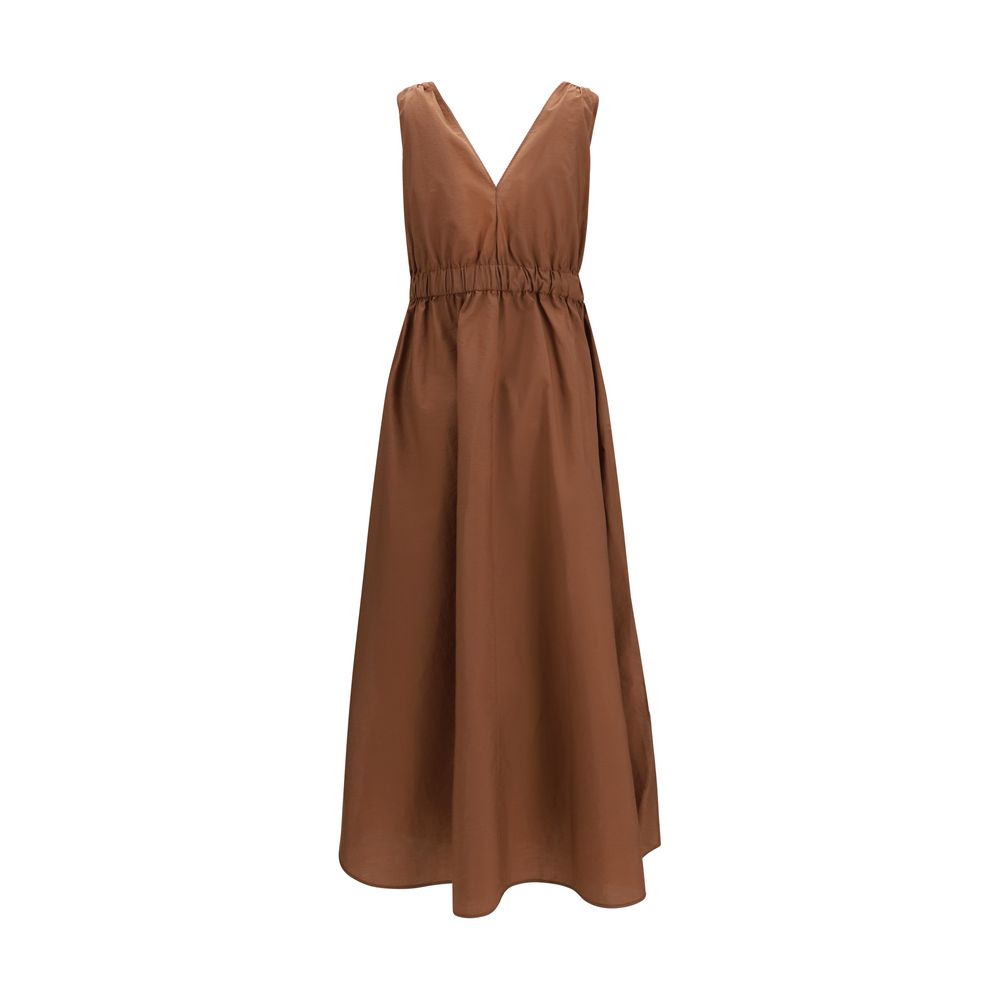 Brown Polyamide Casual Dress
