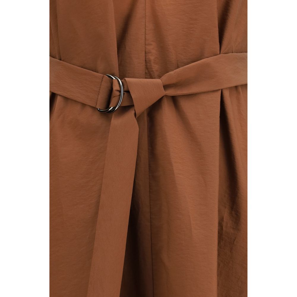Brown Polyamide Casual Dress