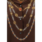 Brown Fabric Pattern Shirt