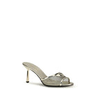 Silver Calf Leather Bos Taurus Stiletto Heel Sandals