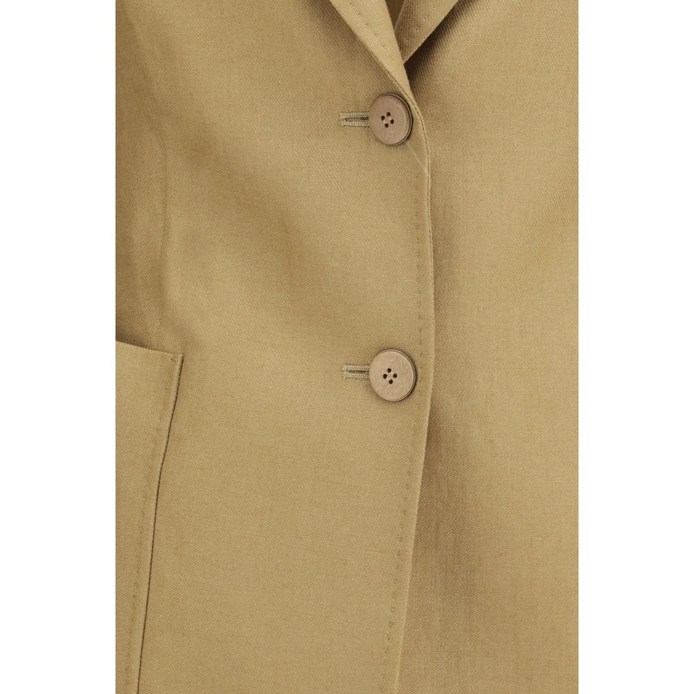 Beige Linen Jackets And Coat