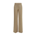 Beige Linen Casual Pants
