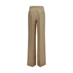 Beige Linen Casual Pants