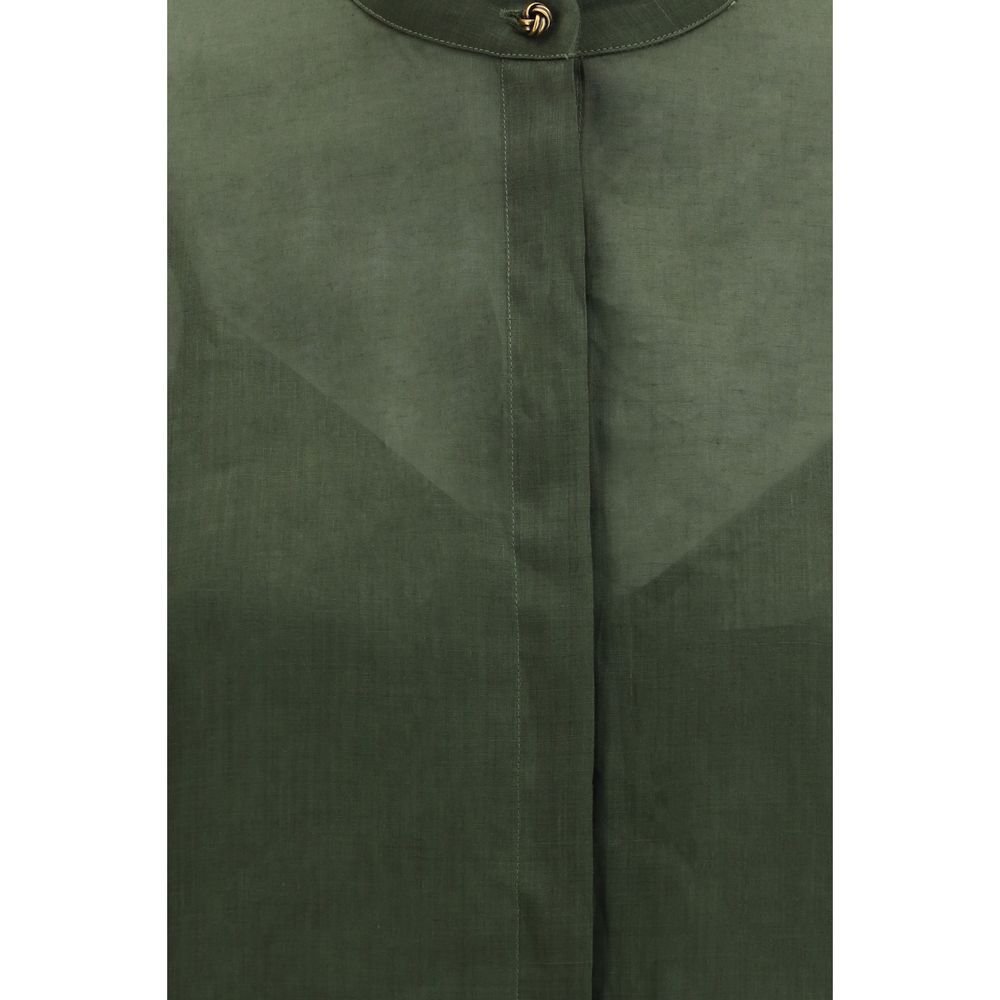Bicolor Ramie Dress Shirt