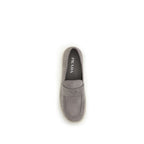 Gray Calf Leather Bos Taurus Slip-On Loafers