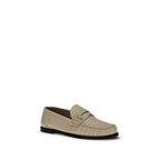 Beige Calf Leather Bos Taurus Slip-On Loafers