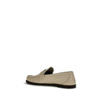 Beige Calf Leather Bos Taurus Slip-On Loafers