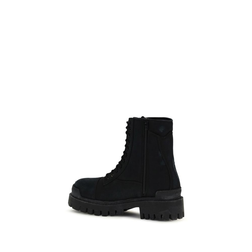 Black Calf Leather Bos Taurus Lace-Up Boots