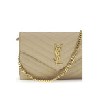Beige Calf Leather Bos Taurus Shoulder Bag