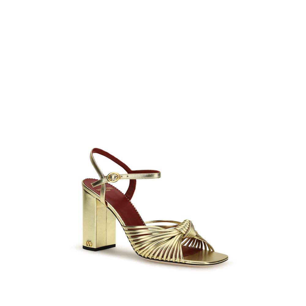 Gold Calf Leather Bos Taurus Platform Sandals