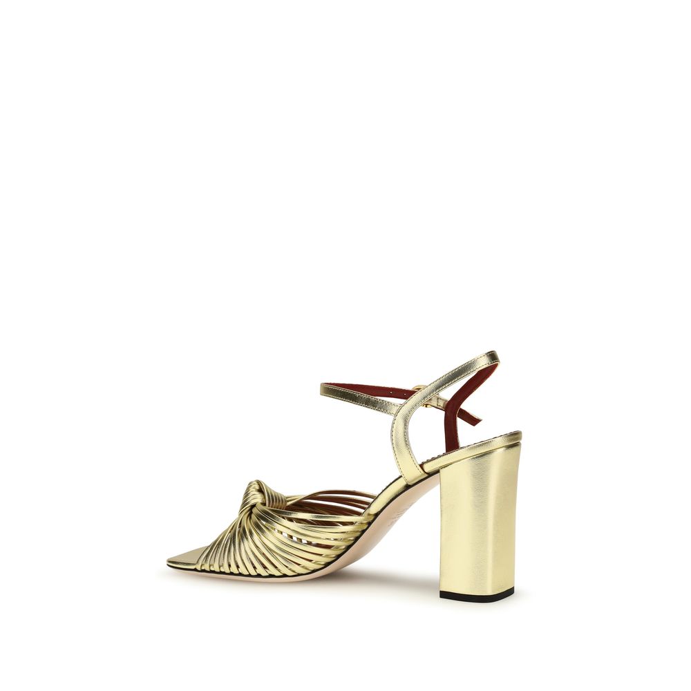 Gold Calf Leather Bos Taurus Platform Sandals