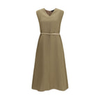 Bicolor Viscose Long Dress