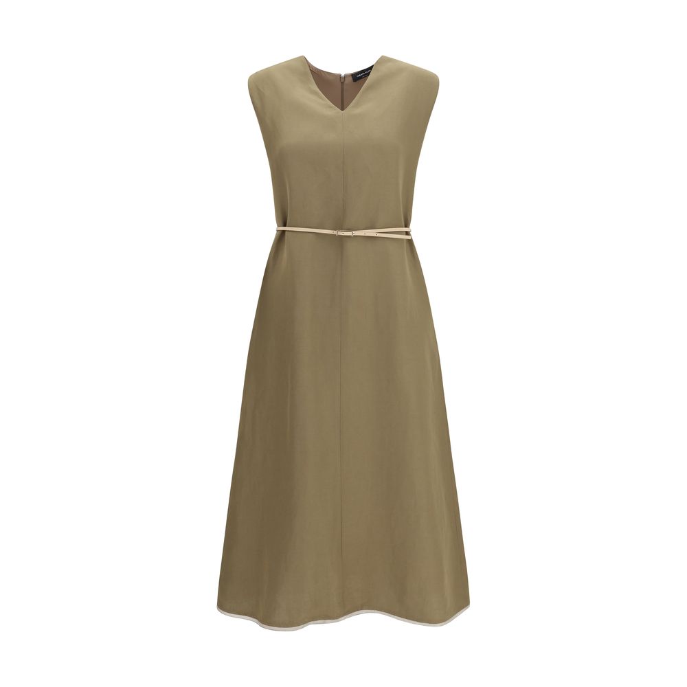 Bicolor Viscose Long Dress