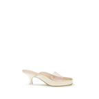 Beige Polyurethane Platform Sandals