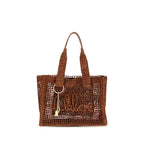 Brown Raffia Shoulder Bag