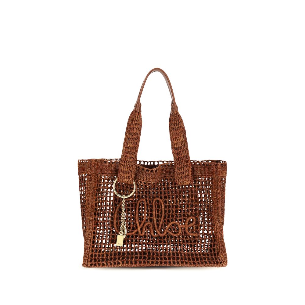 Brown Raffia Shoulder Bag