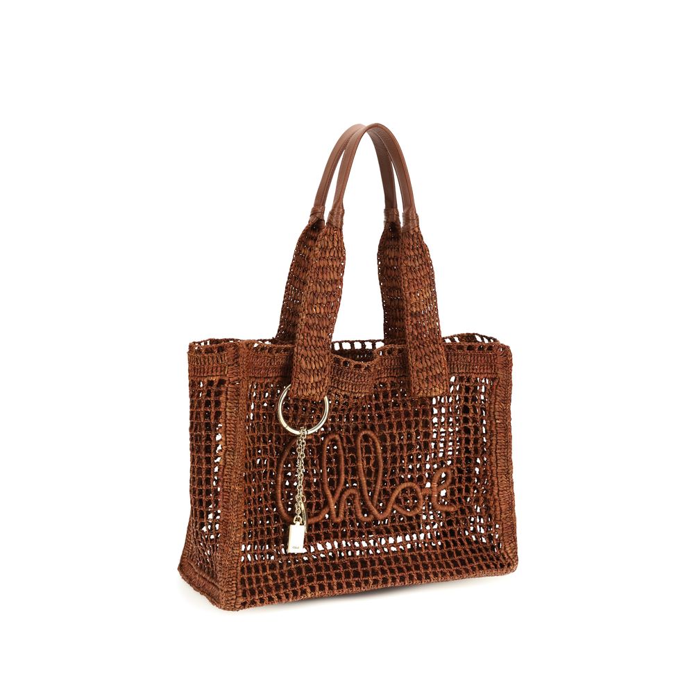Brown Raffia Shoulder Bag