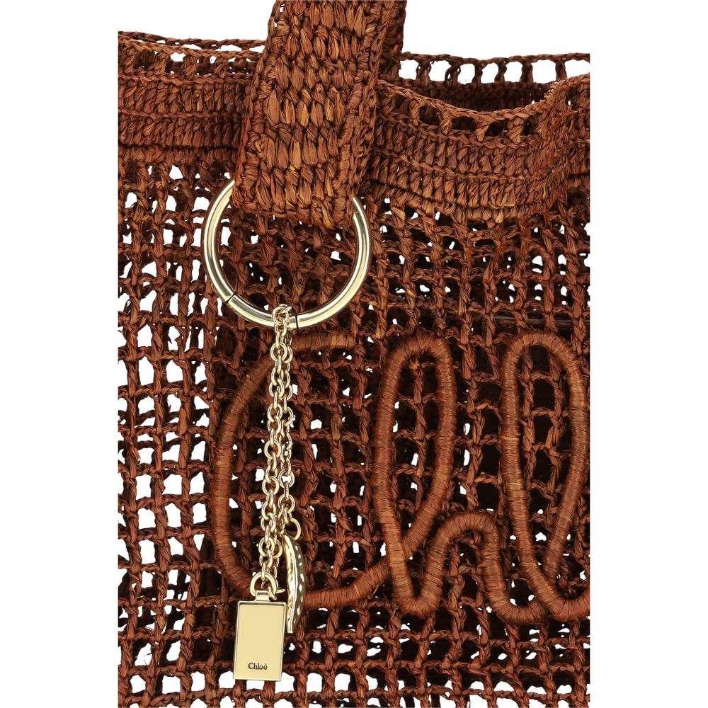 Brown Raffia Shoulder Bag