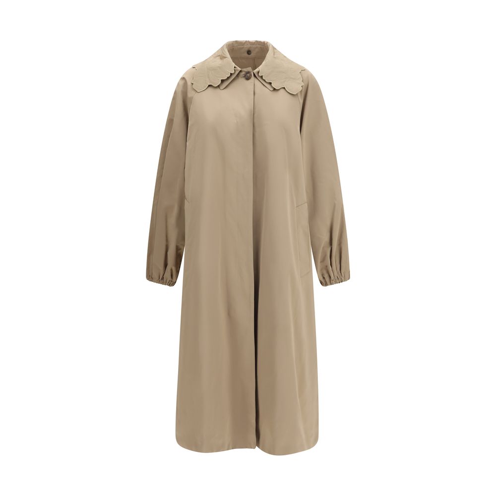 Beige Polyester Trench Coat