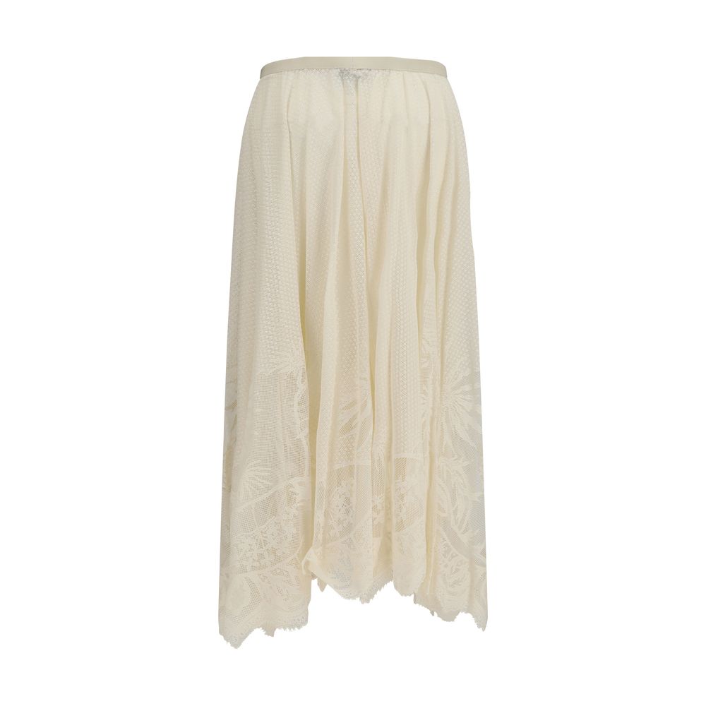 Beige Cotton Long Skirt
