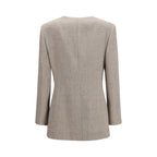 Beige Linen Blazer