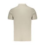 Beige Cotton Men Polo Shirt