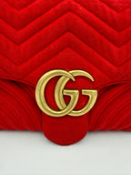 GUCCI MARMONT Red Velvet Handbag