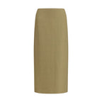 Beige Linen Midi Skirt