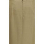 Beige Linen Midi Skirt