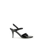 Black Calf Leather Bos Taurus Stiletto Heel Sandals