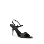 Black Calf Leather Bos Taurus Stiletto Heel Sandals