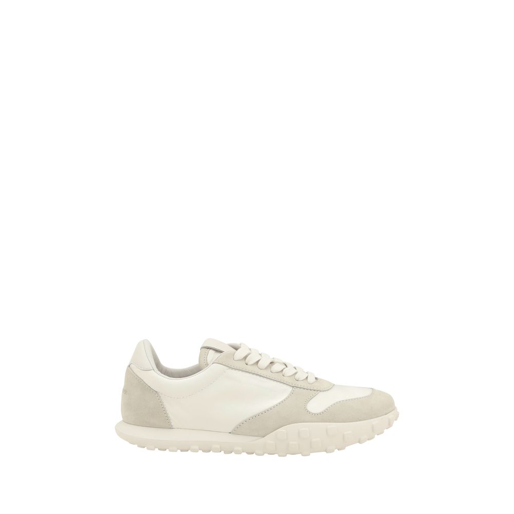 Beige Calf Leather Bos Taurus Platform Sneakers