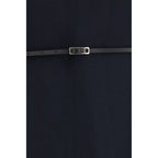 Blue Viscose Long Dress