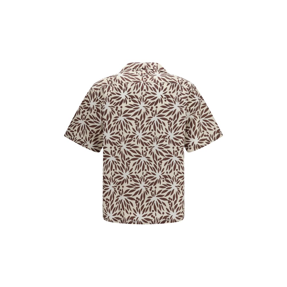 Brown Cotton Pattern Shirt